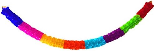 Large Multicolor Decorative Paper Tissue Foldable Rounded Flower Garland - Approx 10 Feet Long