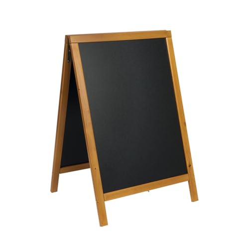 Securit Duplo Pavement Chalk Board, Lacquered Teak Finish, 55x85cm (SBDW-TE-85)