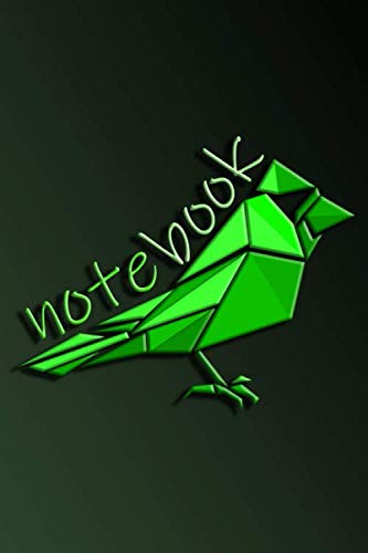 Notebook: Notebook with bird 120 lined pages green
