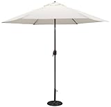 TropiShade 9 ft Bronze Aluminum Patio Umbrella with Antique White Polyester Cover