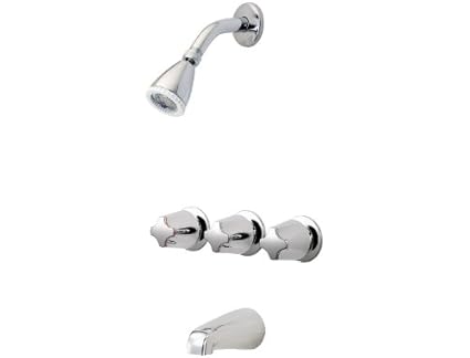 Brushed Nickel Premier 3552595 Sanibel Three Handle Tub Shower