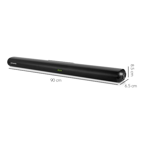 Barra de Soundbar AIWA AWSBH21W-W 2.1 Canales con Subwoofer, 120W RMS de Potencia, Bluetooth, HDMI ARC, Óptica y USB, Sistema de Sonido para Teatro en Casa y Gaming, Color Negro