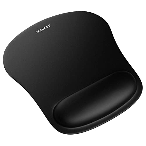 TECKNET Mouse Pad, Ergonomic Mouse Mat with Wrist Rest, Mousepad with Memory Foam, Wear-resistant, Washable, Perfect for Computer, Office, Work