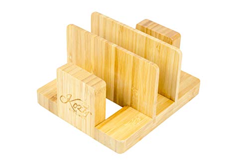 Cutting Board Organizer Natural Bamboo Kitchen Pantry Rack Cabinet Organizer for Cutting Board, Dish, Bakeware, Plate, Pot Lid, Cook Books, Book Stand Holder