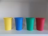 Set of 4 Vintage Tupperware Child Bell Tumbler Cups (Primary Colors)