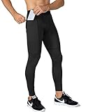 Lavento Men's Compression Pants Running Tights Leggings with Zip Phone Pocket
