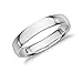 4mm Sterling Silver High Polish Plain Dome Tarnish Resistant Comfort Fit Wedding Band Ring Sizes 6-12
