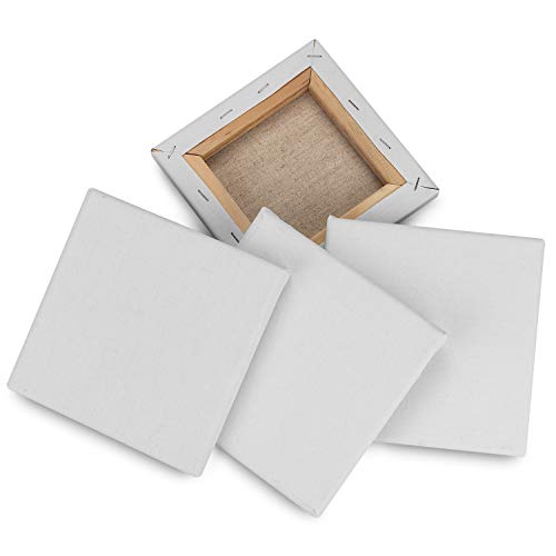 CBTONE 12 Pack Mini Canvas Panels 6 x 6, 100% Small Cotton Canvas Boards for Paintings Craft Drawing Small Acrylics Canvas - Pack of 12 - Thumbnail 3