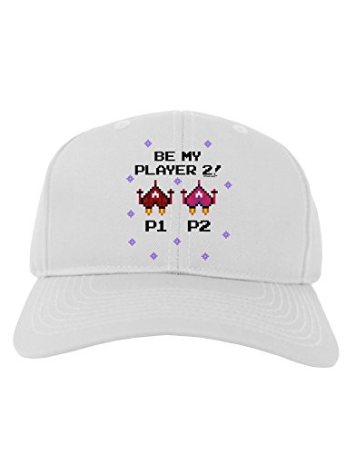 TooLoud Be My Player 2 Adult Baseball Cap Hat - White