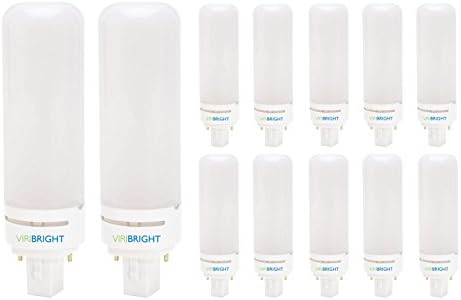 Viribright 750164-12 2035 Bypass Ballast Direct Wire Daylight 6000K 680 lm G24D 2-Pin 13-18W Equivalent 8.5W LED PL Bulb (Pack of 12), Base-12 Pack, 6000k-Daylight, 12 Piece