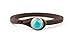 Genuine Italian Leather Bracelet in Multiple Color Combinations | Stone Closure | Handcrafted in Italy (Ginger) … (Brown Leather with Turquoise Stone, 6.75)