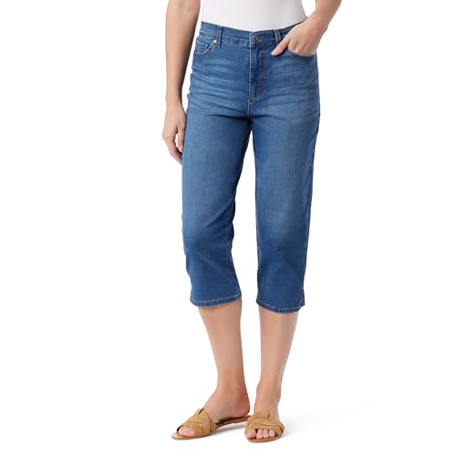 Gloria Vanderbilt Women’s Amanda Capri with High Rise Straight Standard, Naples Whiskers