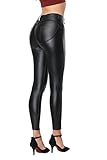 Faux Leather pants Leggings PU Sexy Elastic Pant Women's Butt Lift Super Slim Wet Look Thin