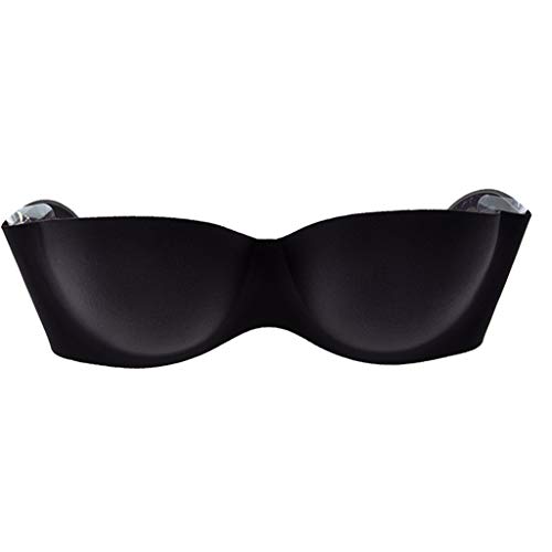 Fine Women Bra Closed and Adjusted Seamless Bra Invisible Strapless Adhesive Bra,Adjustable Traceless Bra Invisible Chest Sticker,Soft and Breathable (Black, D)