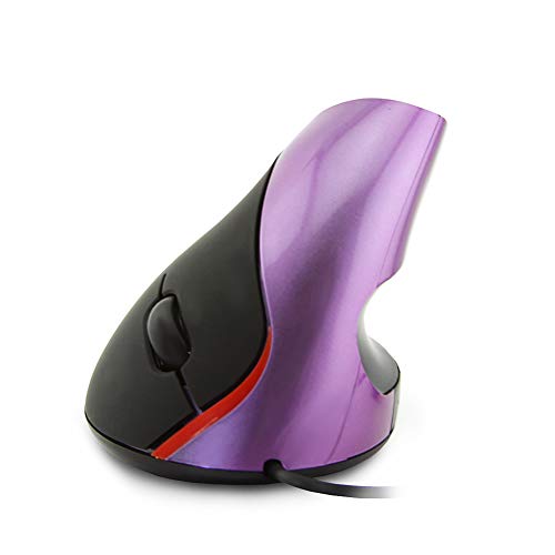 USB Wired Vertical Mouse, Ergonomic 1600 DPI Optical 5 Buttons Mice Gaming Mouse with 5.58 ft Cord for Desktop,Laptop, Computer,Notebook (Purple)