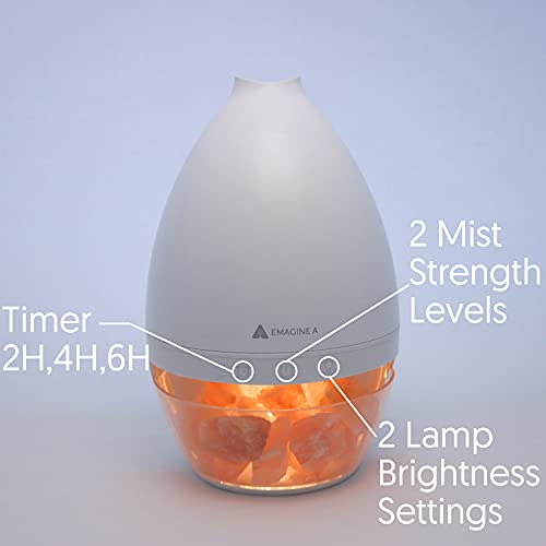 Himalayan Salt Lamp Diffuser, Ultrasonic Humidifier with Cool Mist and Aromatherapy, 0.5L Extra