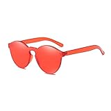 QingFan Fashion Round Vintage Cat Eye Mirrored Metal Frame Women Sunglasses (Red, 60)