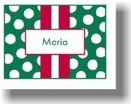 Paparte Note Cards (707 Red and Green Stripe Name)