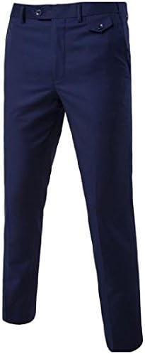 LoveSky Mens British Style Plus Size Career Pants Simple Trend Trousers Navy Blue 5XL