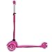 ChromeWheels Scooter for Kids, Deluxe 4 Adjustable Height 3 Wheels Glider with Kick, Lean to Steer with LED Flashing Light, Pink