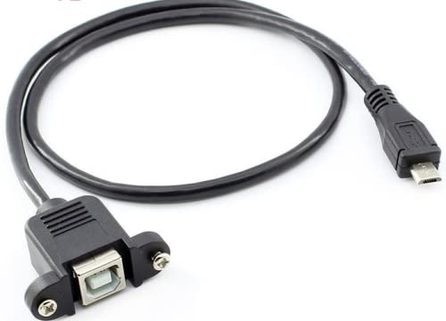 INNOV8 Micro B 5Pin Male to USB 2.0 B Type Female Printer Socket Panel Mount Extension Cable For for Raspberry Pi or Teensy 50cm