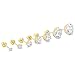 14K Gold Round Solitaire Cubic Zirconia CZ Stud Screw Back Earrings in Yellow OR White (Various Sizes)