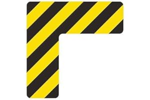 G/// GRAPHICAL WAREHOUSE 5S Location Marking Corner- (Various Sizes Available) Durable L Shaped Floor Marker by Graphical Warehouse- Vibrant Colors, Rounded Corners (2x2x0.75" (25 Pack), Black/Yellow)