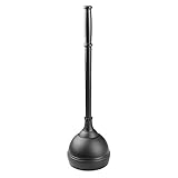 mDesign Traditional Toilet Plunger and Holder for Bathroom Storage - Black
