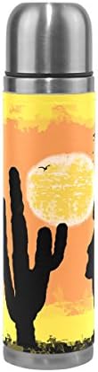 AURELIOR Cactus Cowboys On Desert Pattern Double Wall Vacuum Cup Insulated Stainless Steel Water Bottle Travel Mug Thermos Coffee Cup 17 oz