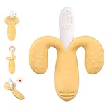 Lelife Teether Banana Training Baby Teether and Toothbrush Yellow