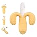 Lelife Teether Banana Training Baby Teether and Toothbrush Yellow