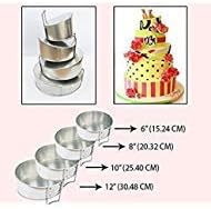 Set of 4 Tier Topsy Turvy Round Multilayer Birthday Wedding Anniversary Cake Tins/Pans/Mould by Falcon