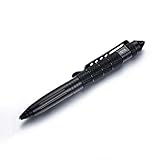 Tactical Pen Black Aluminium Body Self Defense Weapons, Tactical Head Pen Car Window Breaker, Emergency Survival Tactical Pens with 1 Ink Refill