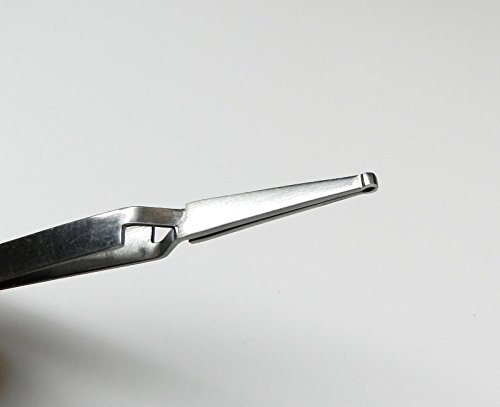 WIRE HOLDING TWEEZER SELF LOCKING CLOSING CROSS LOCK TWEEZERS ROUND OPEN SLOT (E1) - Thumbnail 4
