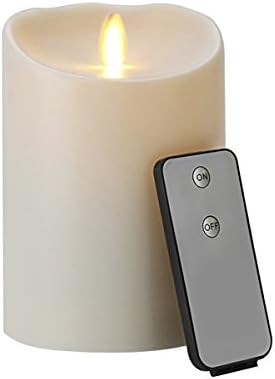 MAGICLEDEX Flameless Candles , Wireless Real Wax Flame-Effect Electronic LED Pillar Candles 3.5 x 5 Inches, With Vanilla Fragrance And Remote Control Timer [3 Years Warranty]