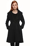 ANGVNS Women Plus Size 1950s Elegant Woolen Blend Long Trench Coat Jacket
