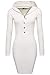 FINEJO Womens Long Sleeve Henley Neck Basic Hoodie Dress With Buttons