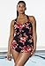 Aquabelle Women's Chlorine Resistant Poppies Sarong Front Swimsuit