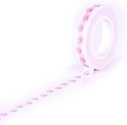 10m Roll Red Dog Cat Paw Line Washi Masking Decorative Adhesive Sticky Planner Paper Tape Stickers Scrapbooking 8mm