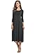 HOTOUCH Long Sleeve Basic Midi Shirt Dress (Dark Gray M)
