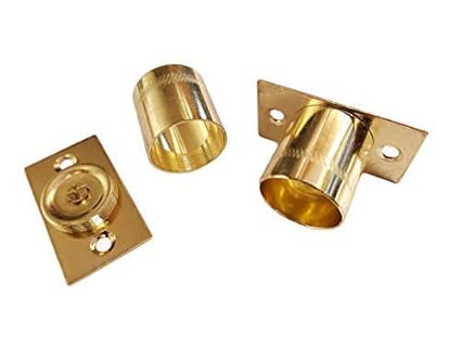 Curtains Blinds 2 Brass Curtain Rod Recess Brackets 20mm Pole