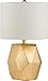 Virtue Home 701-19GO Modern Table Lamp with White Shade, Textured Fabric 