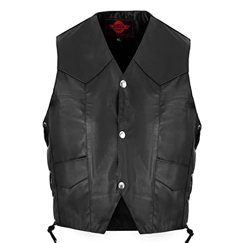 Alpha Children's Leather Motorcycle Vest For Boys Girls SOA