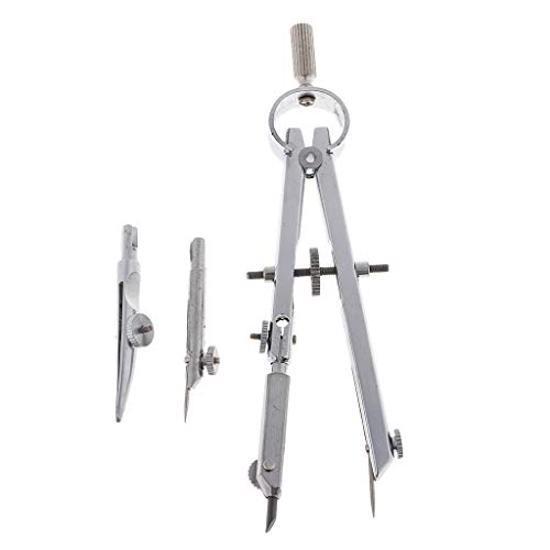 Compass for Geometry - for Math, Drawing, Drafting, School, Woodworking - Professional Metal Precision Bow Compass - Extra Replace Parts