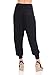 iconic luxe Women's Banded Waist Harem Yoga Lounge Casual Loose Jogger Pants with Pockets Large Black