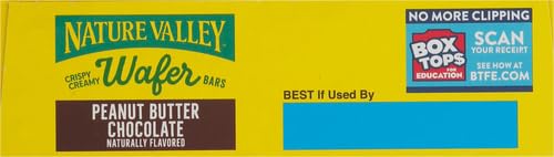 NATURE VALLEY CRISPY CREAMY WAFER BARS, PEANUT BUTTER CHOCOLATE, 4G PROTEIN, 5 BARS, 6.5 OZ