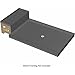 Tile Redi P3648C-RB36-KIT Shower Pan and Bench with Center Drain- Single Curb Shower Base, Bench, 2