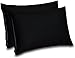 Utopia Bedding Cotton Sateen Zippered Pillow Cases - 2 Pack (King, Black) - Sateen Pillow Cover for Maximum Softness - Easy Care, Elegant Double Hemmed Stitched Pillow Encasement, 300 Thread Count