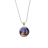 Kuala Lumpur Petronas Twin Towers Malaysia Pendant with Sterling Silver Plated Chain