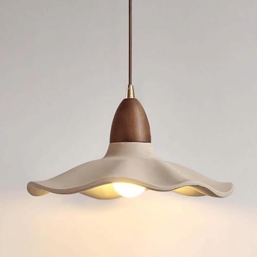 Moderno lamparas colgantes de techo japonesa de estilo wabi-sabi,Con pantalla de cemento,Regulable lámparas colgante LED,lampara comedor colgante,Luz colgante de E27 base,Para dormitorio,sala(A,25cm)